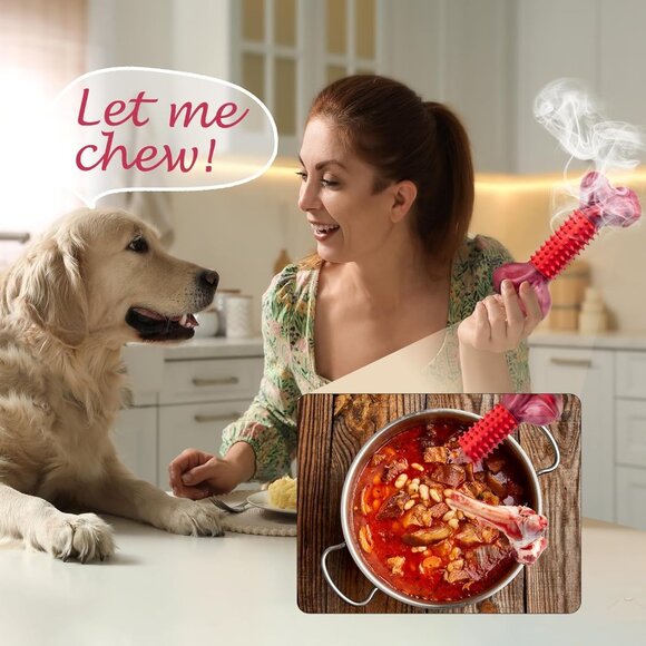 Tough Dog Toys for Aggressive Chewers Large Breed, Beef Flavor Dog Chew Bone, Ny - Picture 2 of 8